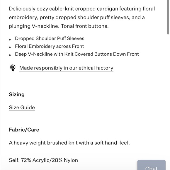 SOLD FOR LOVE & LEMONS Amaryllis Cropped Cardigan - Picture 12 of 12